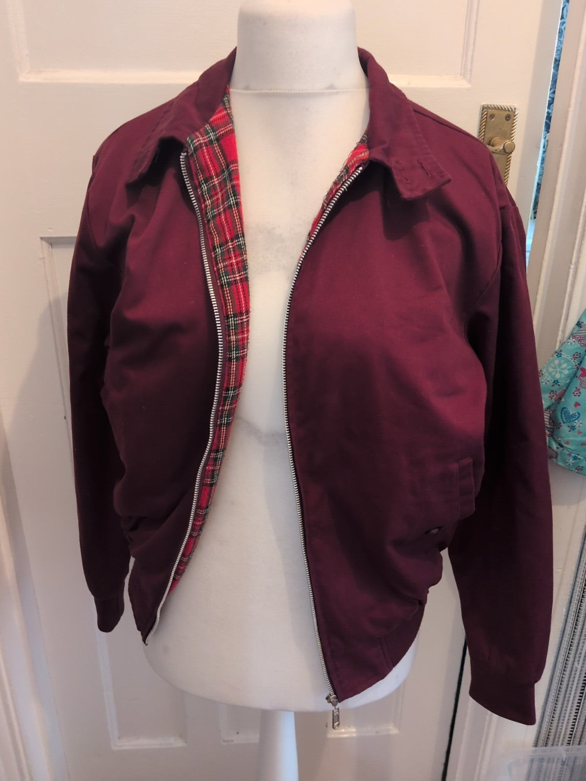 Cotton Works Medium Purple Check Lined Jacket Full Zip