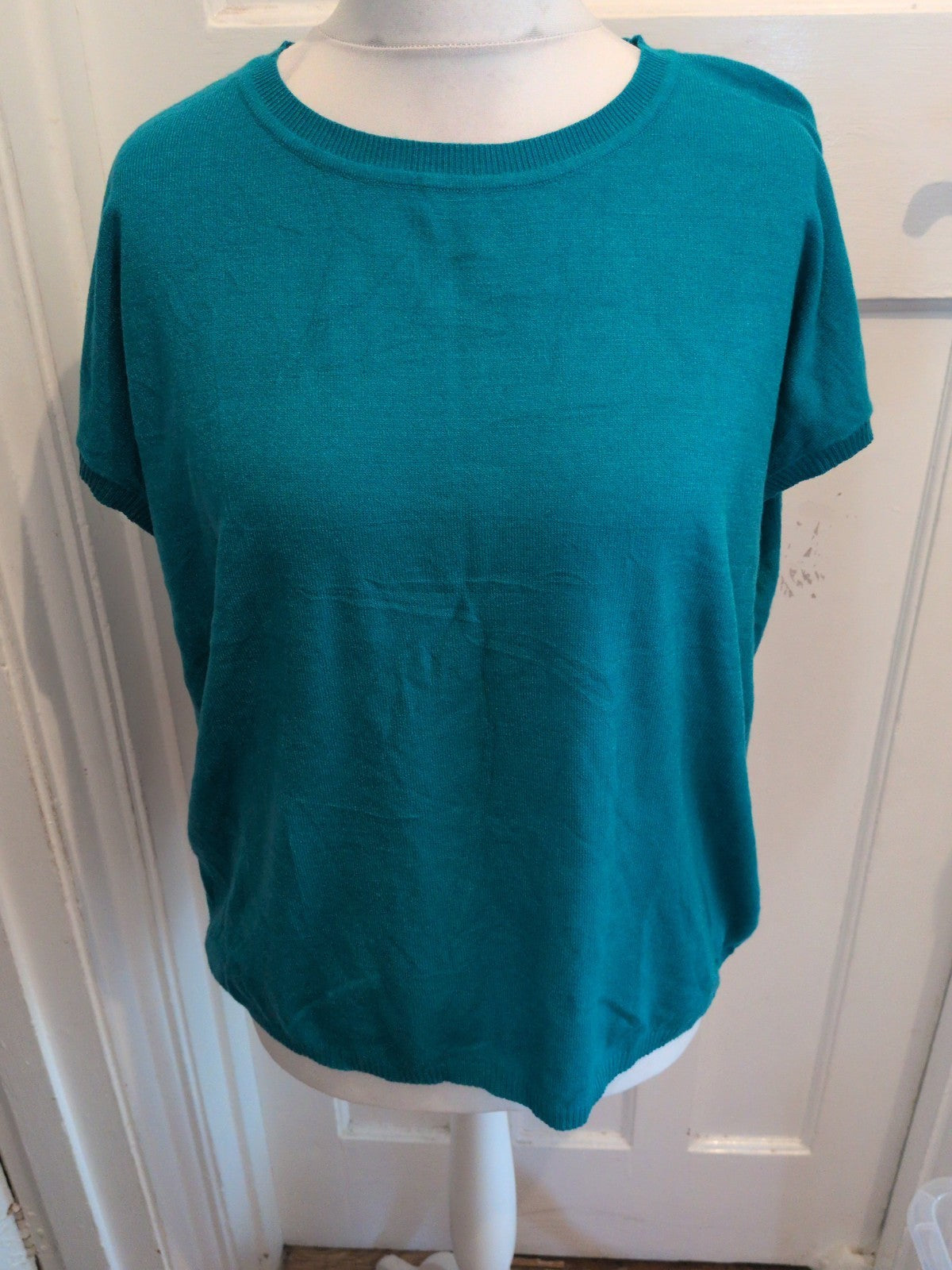 2XL Turquoise Short Sleeve Jumper