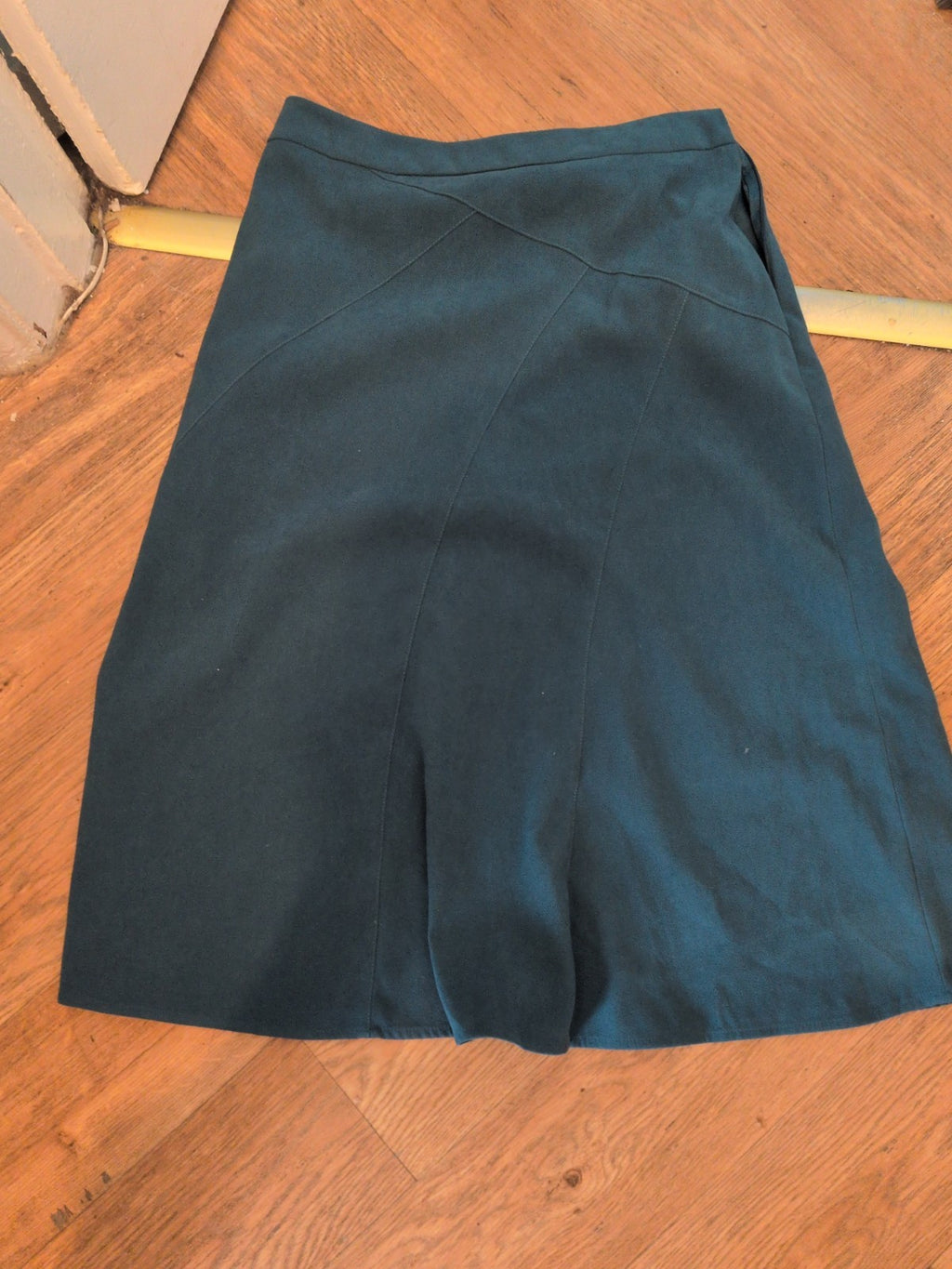 Damart 14 Teal Flare Skirt Midi-Long