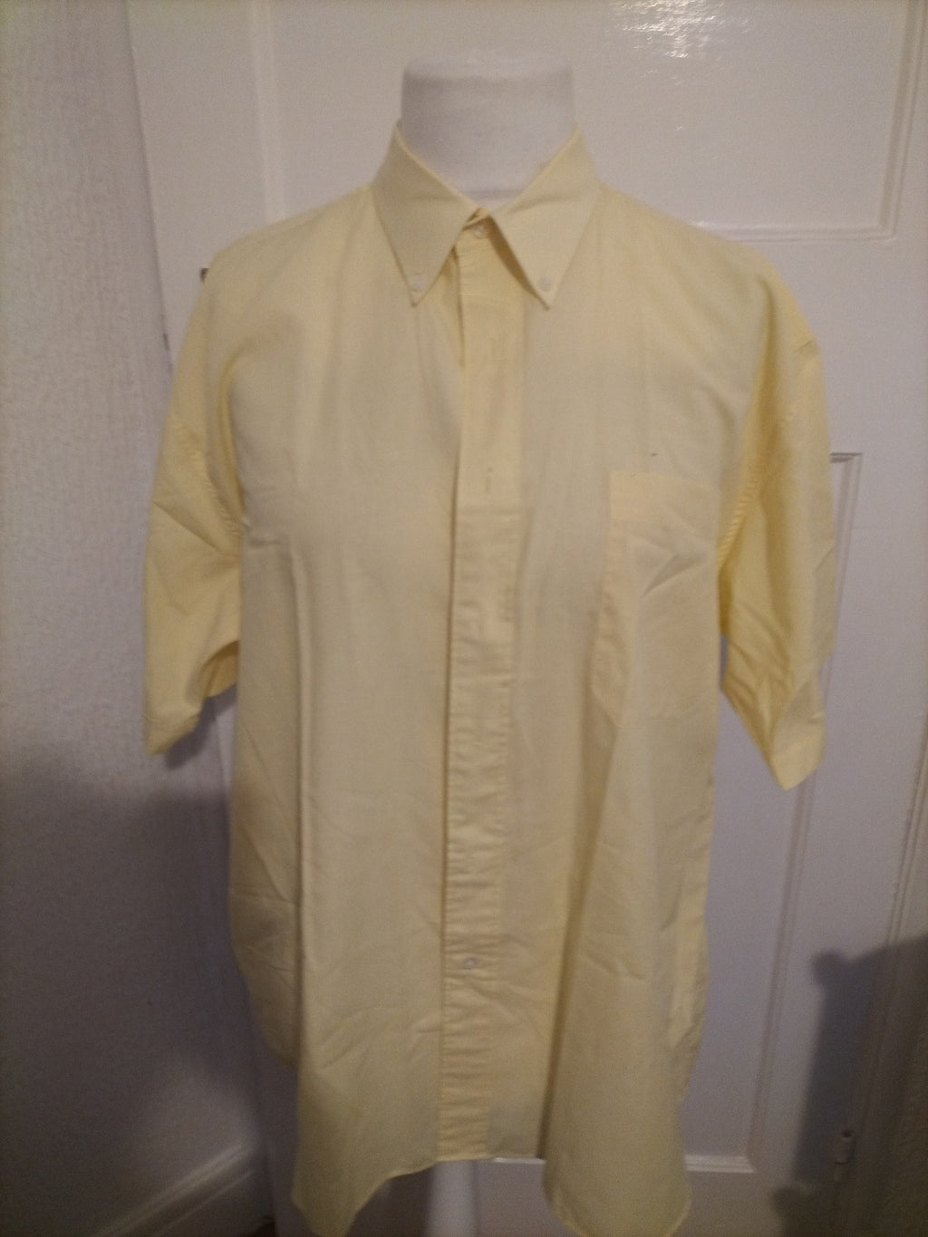 Mens House Of Fraser Size 17" Lemon Short Sleeved Shirt