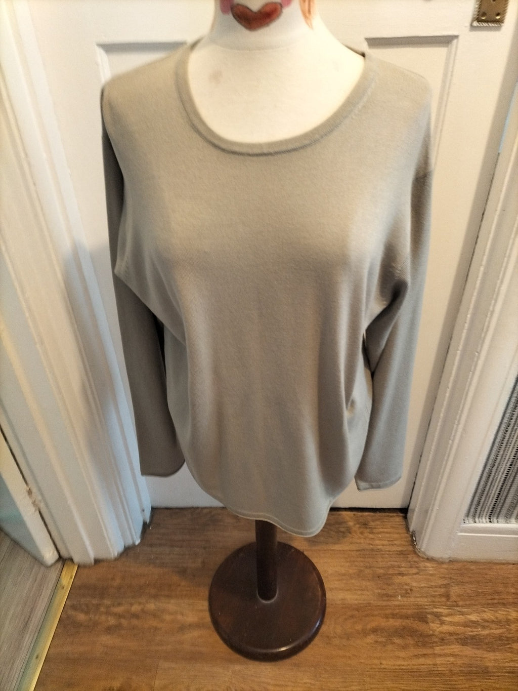 Mens Next Size Large Grey/Green Long Sleeved Jumper