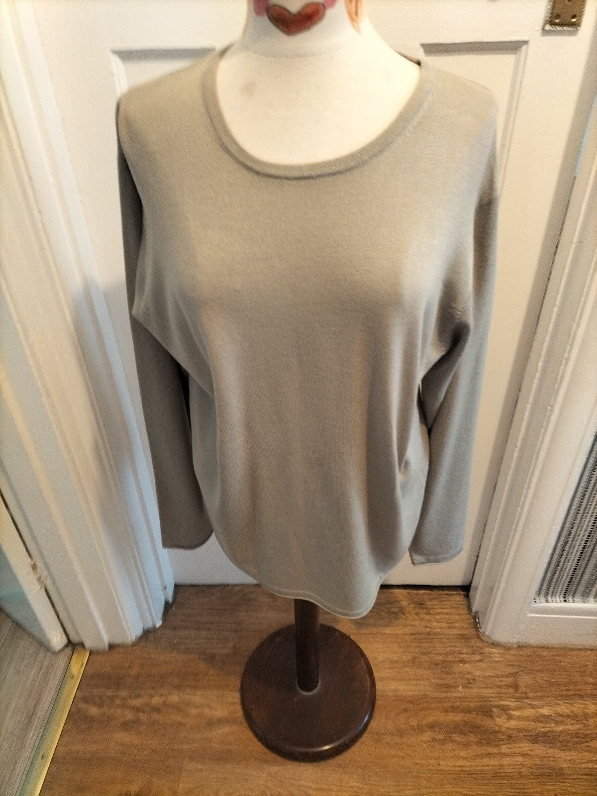 Mens Next Size Large Grey/Green Long Sleeved Jumper