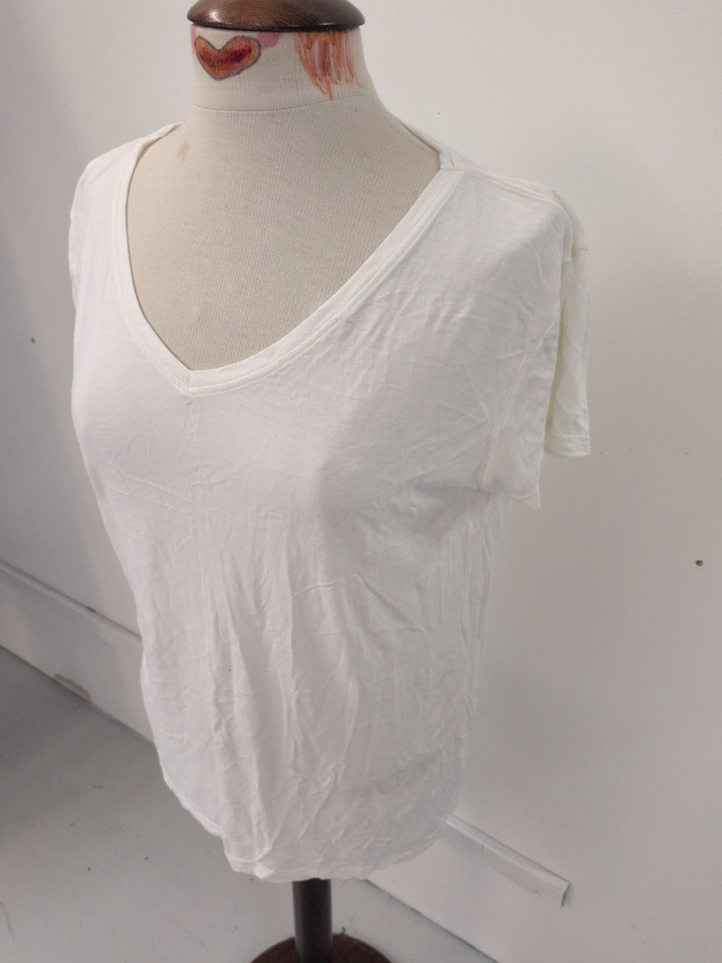 Topshop 12 White V Neck Short Sleeve T-shirt