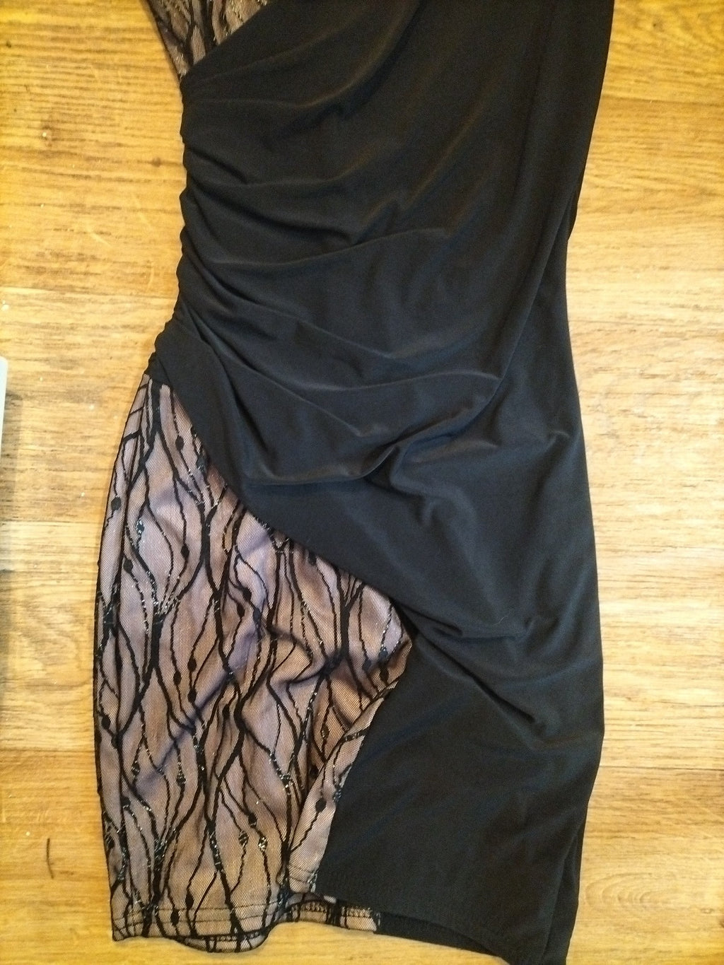 Ladies Size Small Black Lined Mesh Sleeveless Dress