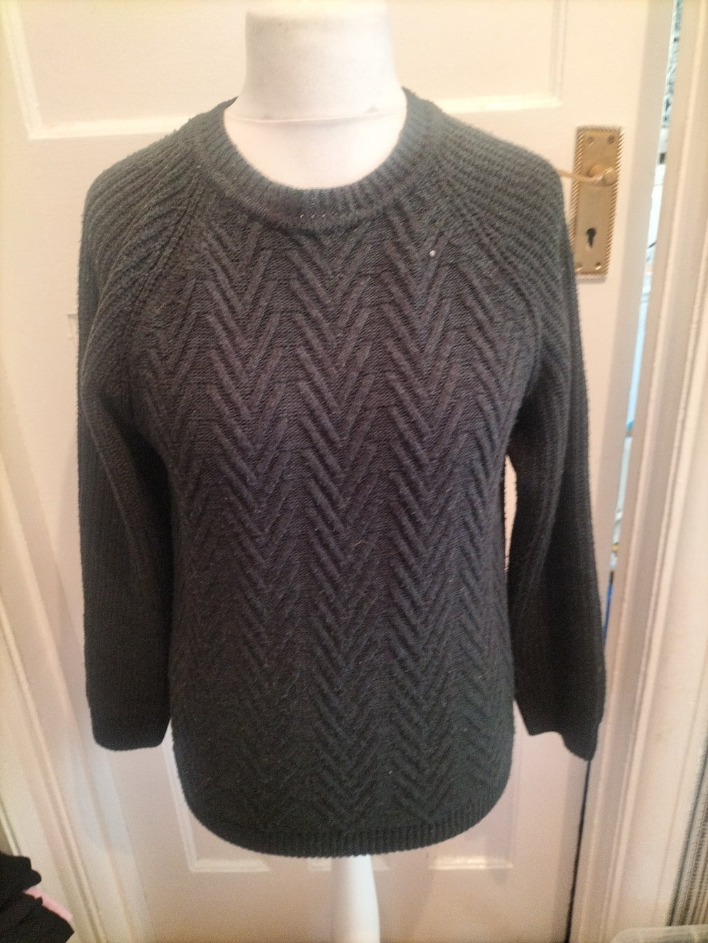 Mens Primark Size Small Dark Green Warm Pullover Jumper