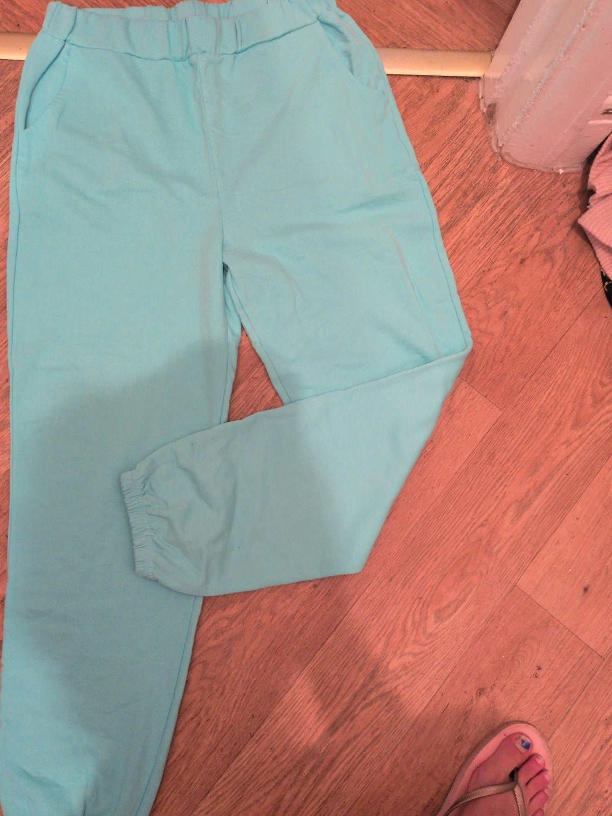 XL Aqua Blue Elasticated Joggers Ladies