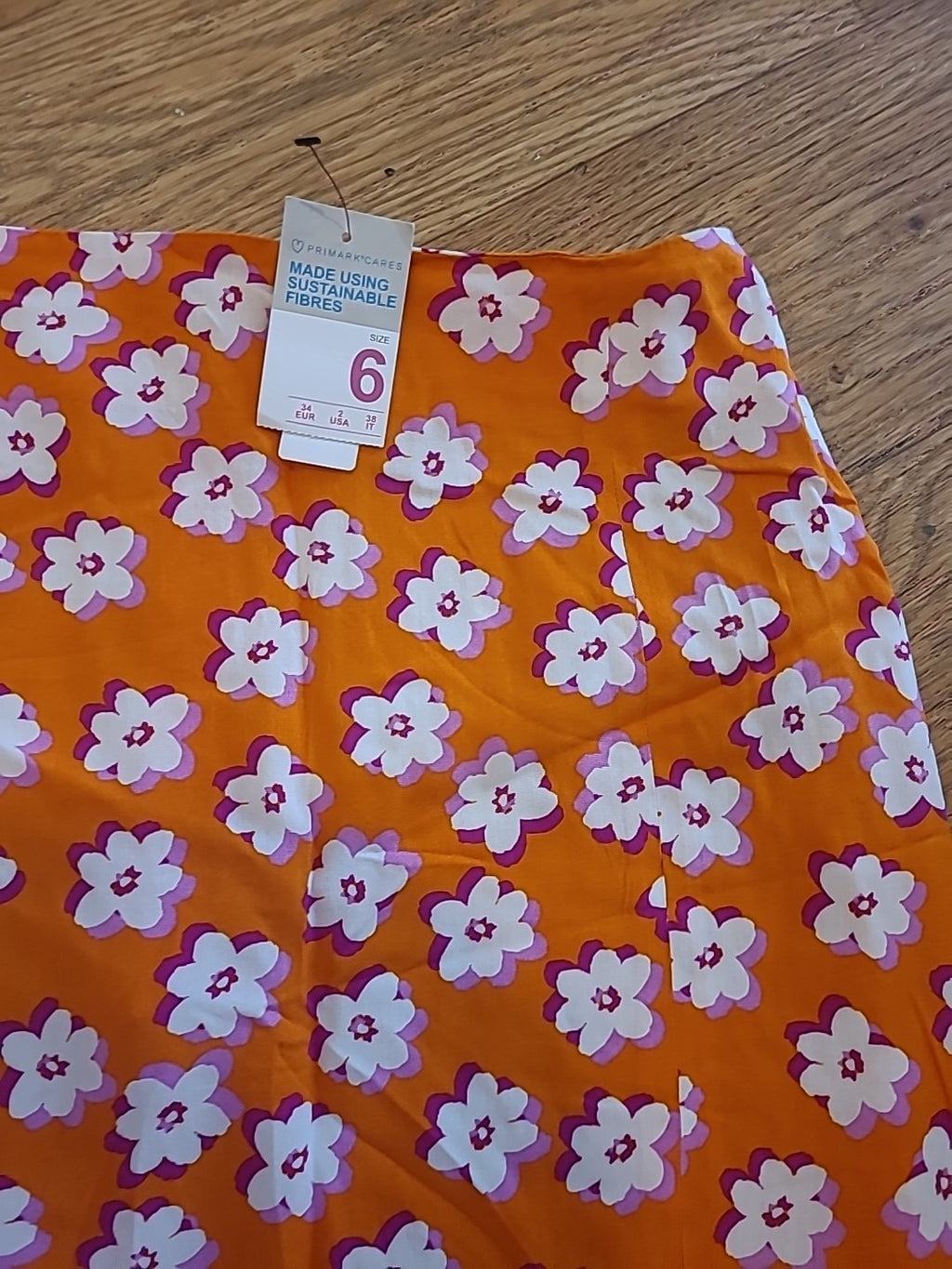 Ladies Brand New Skirt Size 6 Primark Orange Floral Mini