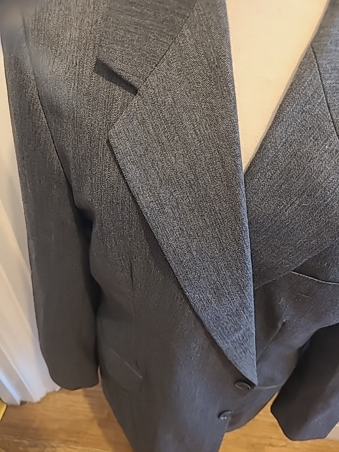 Mens Size Xl Grey Padded Lined Suit Jacket