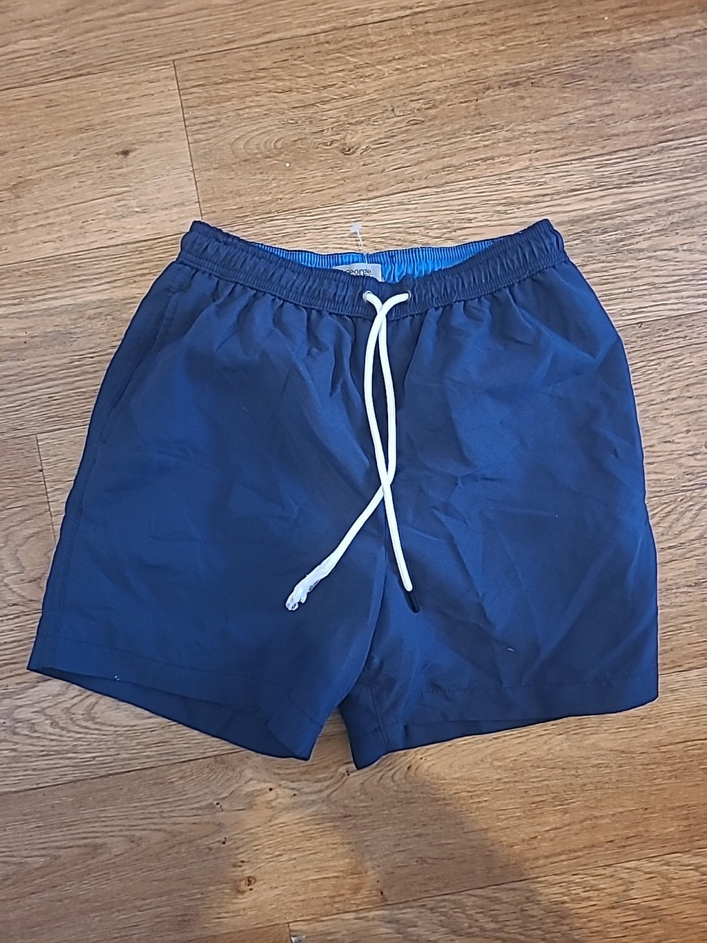 Mens George Size XS Navy Mesh Lined Elasticated Shorts