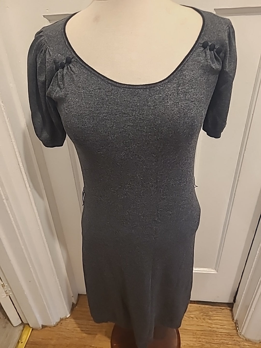 Ladies Marks And Spencer Size 10 Grey With Stretch Dress