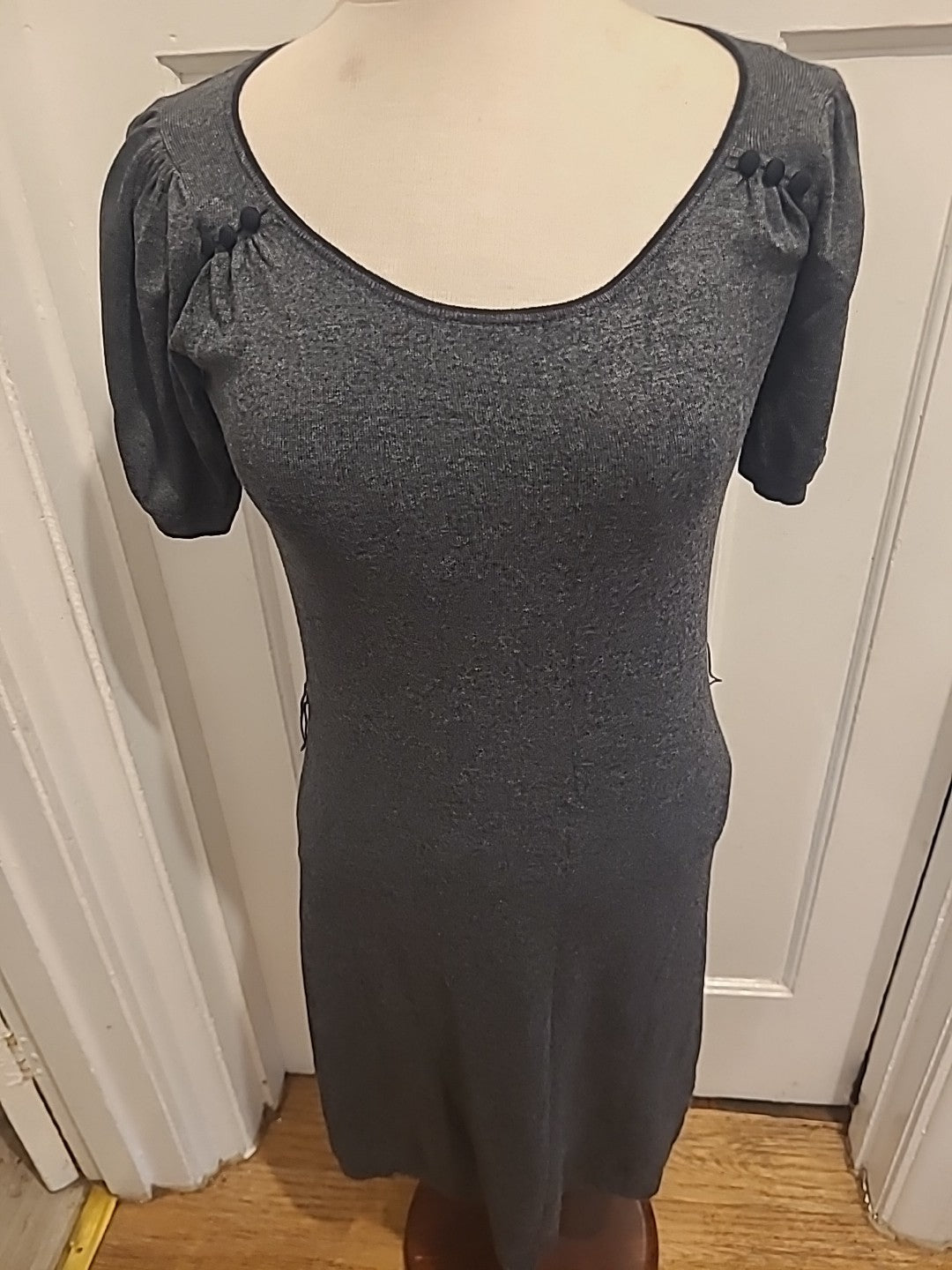 Ladies Marks And Spencer Size 10 Grey With Stretch Dress