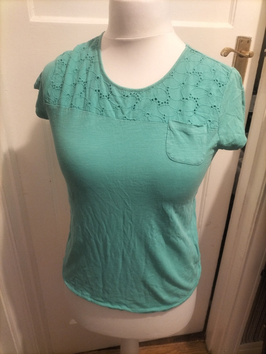Girls Zara Age 13-14 Years Turquoise Short Sleeved Tshirt
