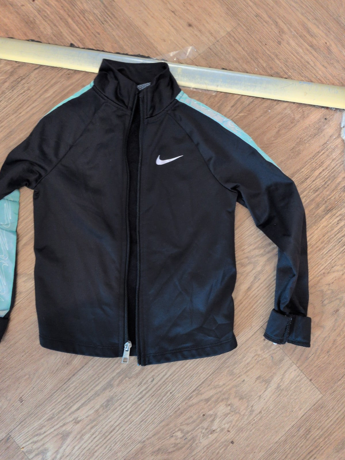 Nike 6 Years Black And Green Full Zip Track Jacket