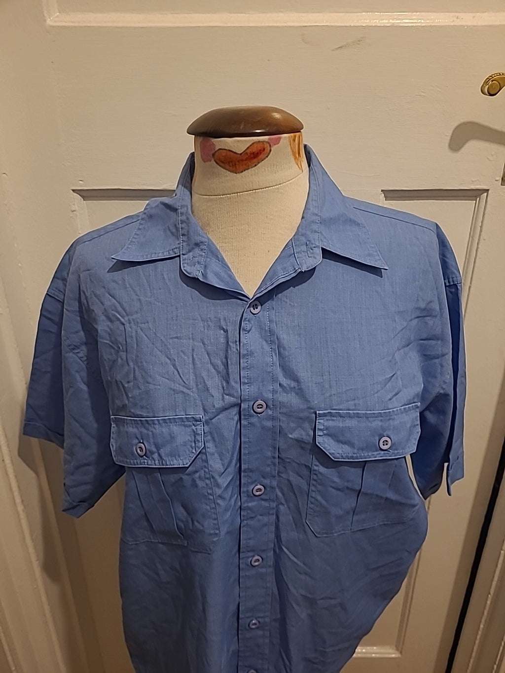 Mens Essentials Size M Blue Short Sleeved Shirt