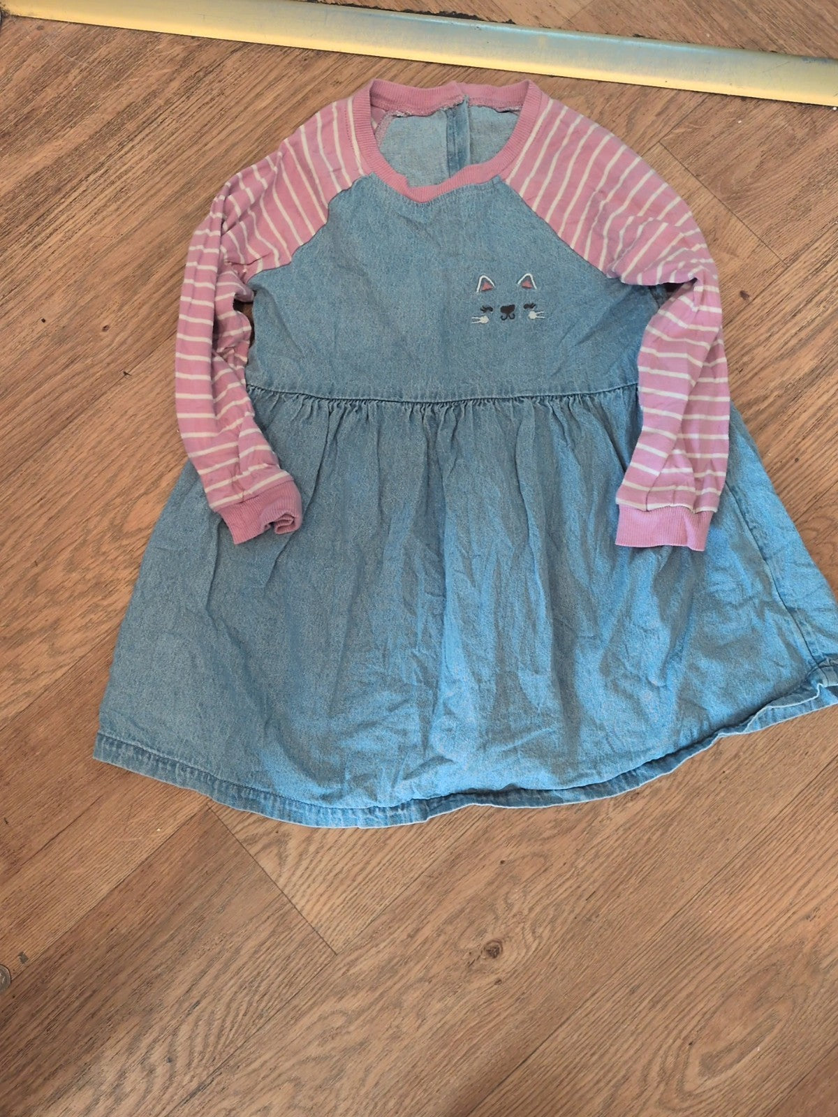 Nutmeg 4-5 Years Denim And Pink Dress