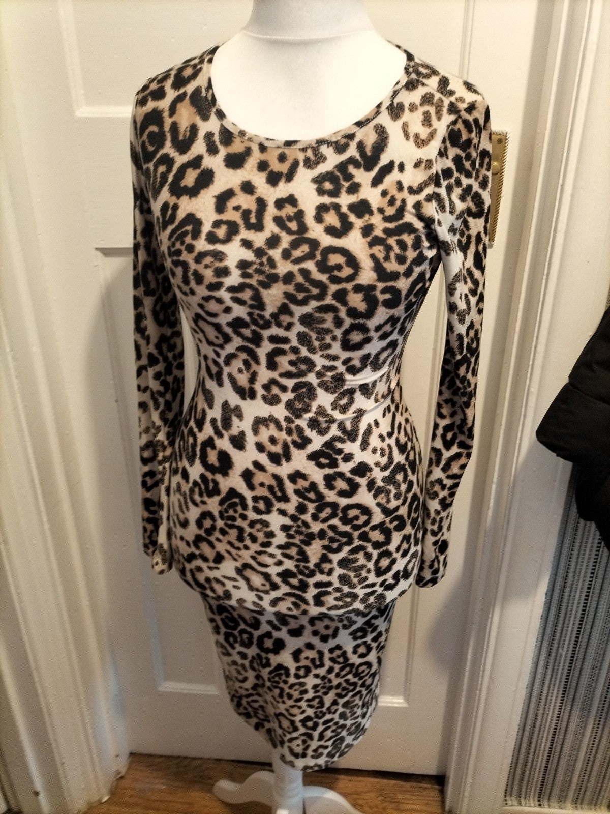 Ladies Sanssouci Size Medium Leopard Print Long Sleeved Dress