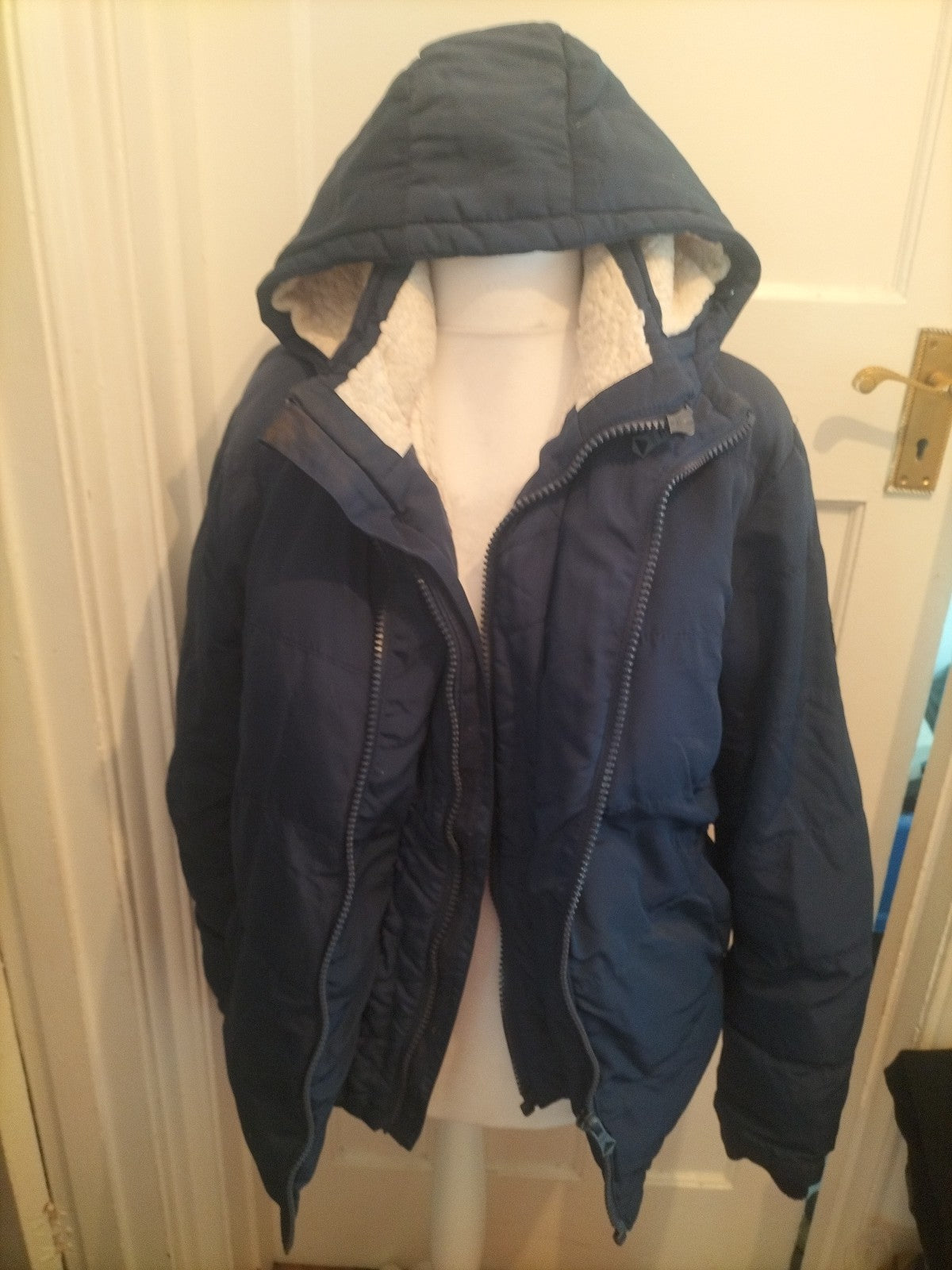 Soulcal Co Medium Navy Fleece Lined Puffer Coat