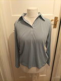 Ladies First Avenue Size XL Blue Collared Polo Long Sleeve