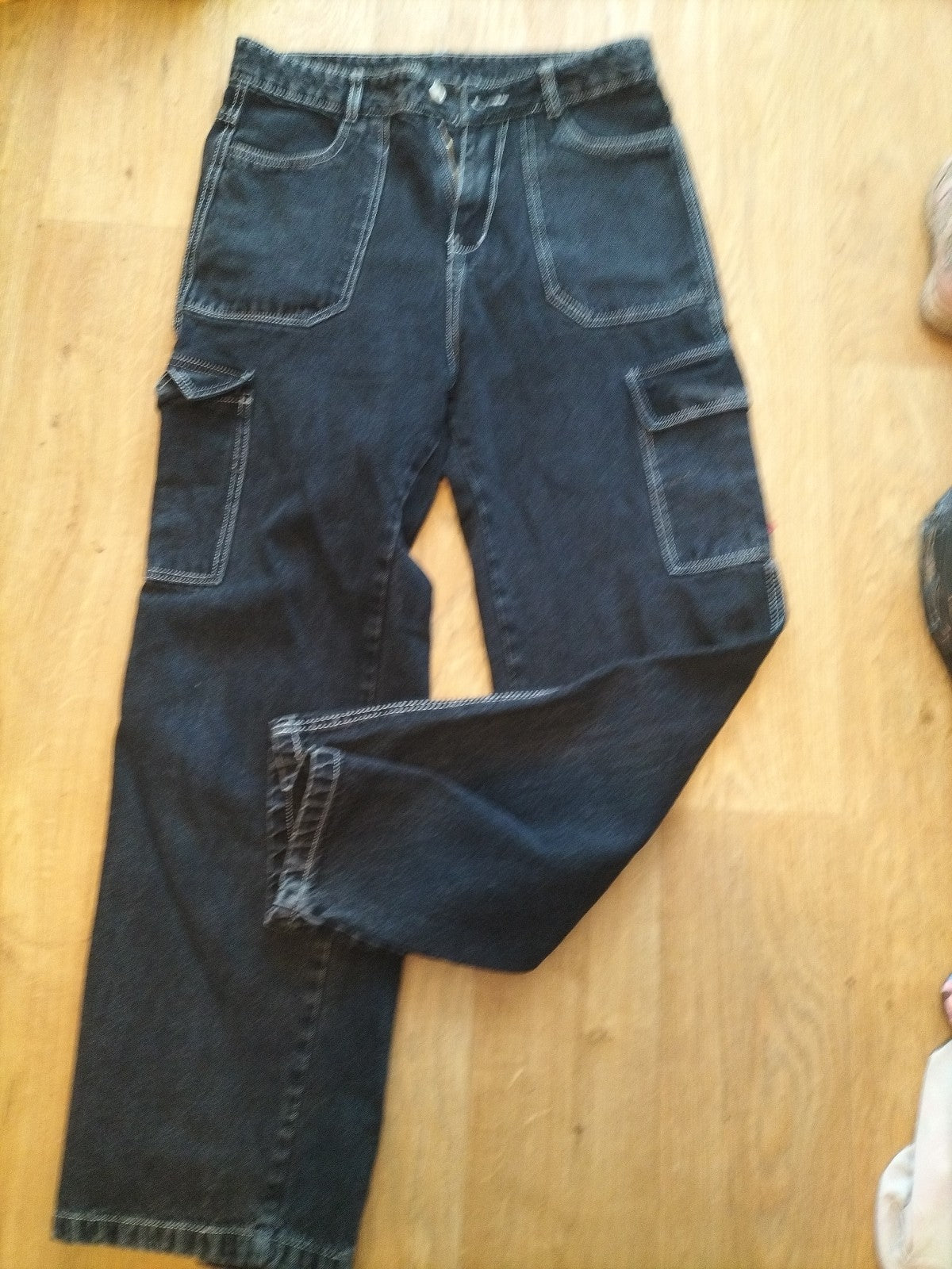 Girls Tensy Size 32" Denim Cargo Trousers