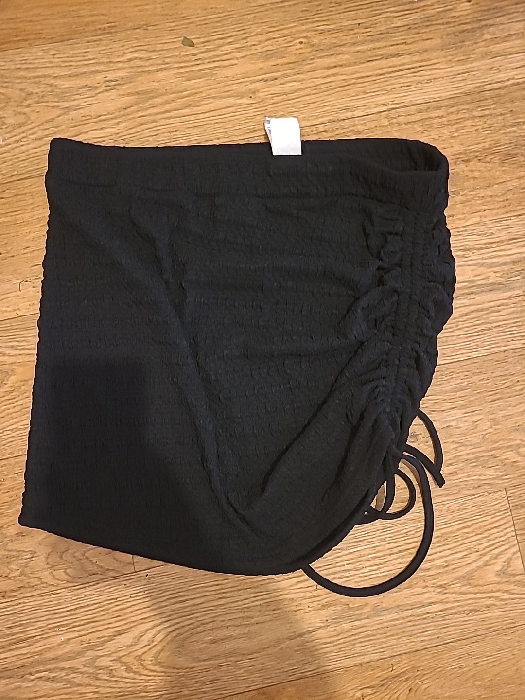 Ladies Shein Size XL Black Elasticated Ruched Straight Skirt