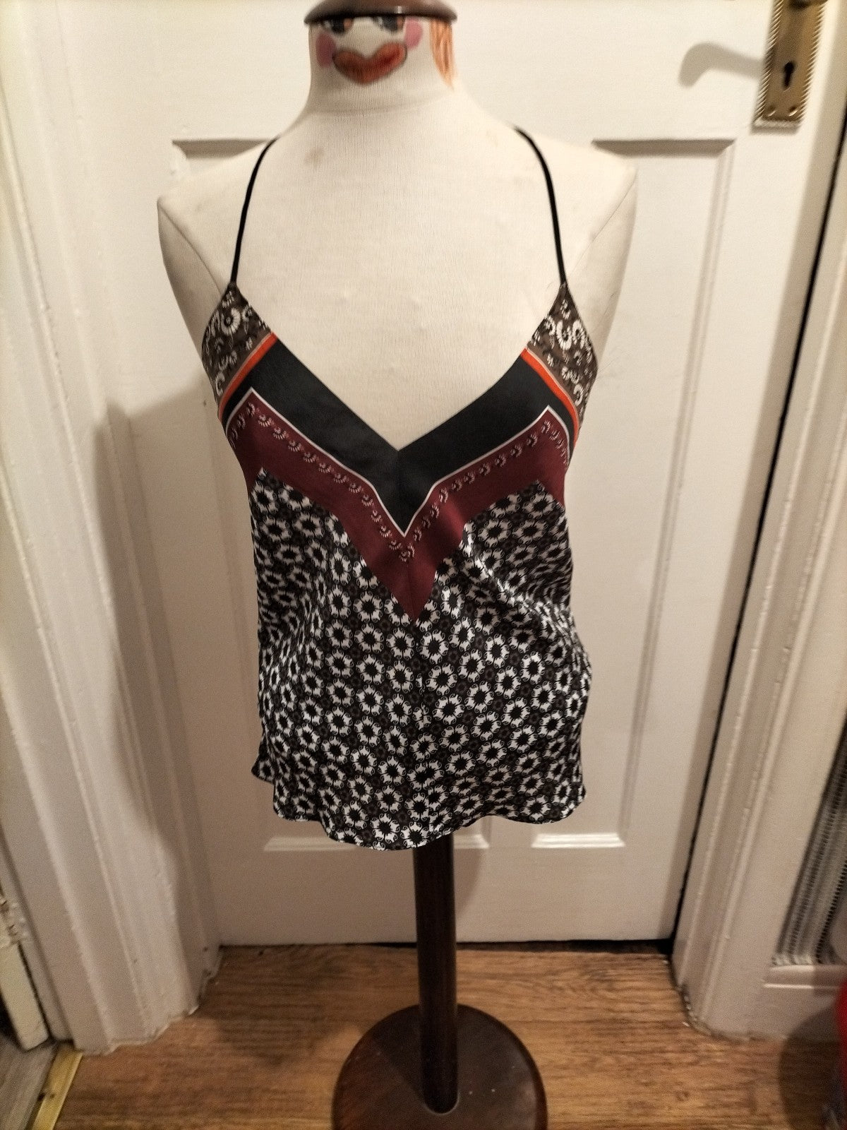 Ladies Zara Size XS Multicoloured Patterned Sleeveless Top