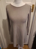 Ladies Size Large Grey Ribbed Italian Fabric Jumper