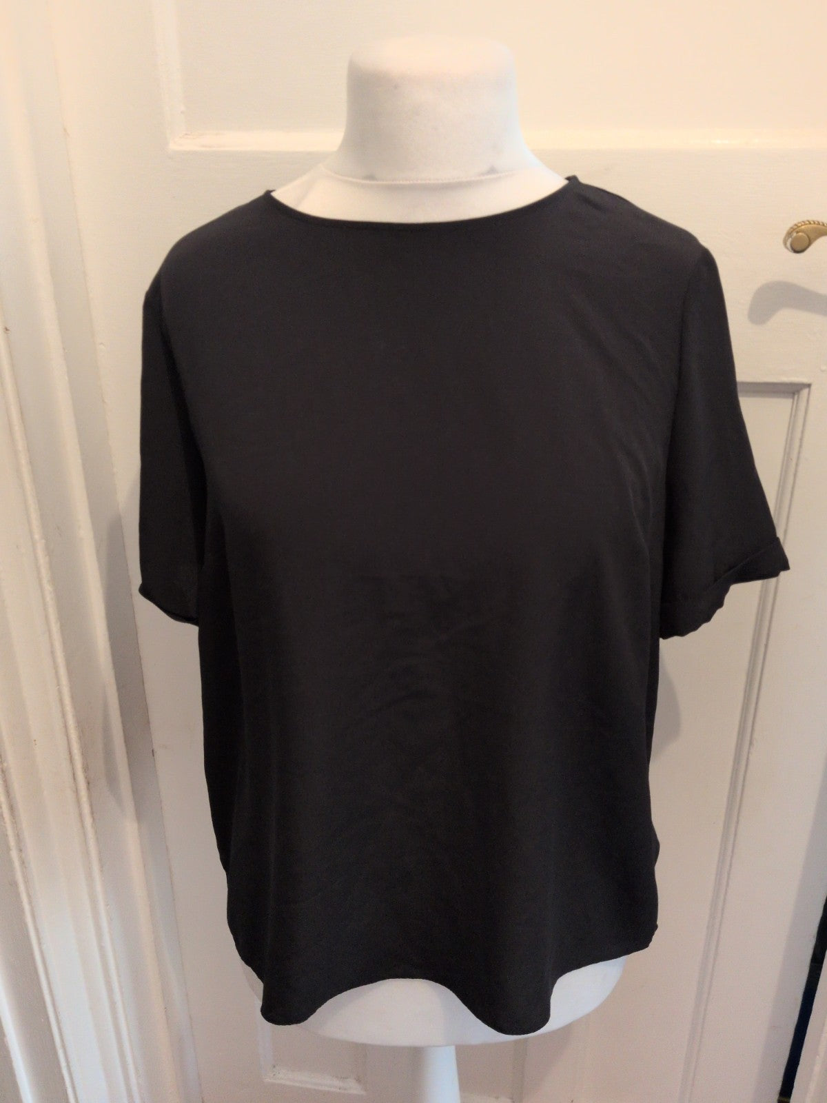 Primark 16 Short Sleeve Blouse In Black