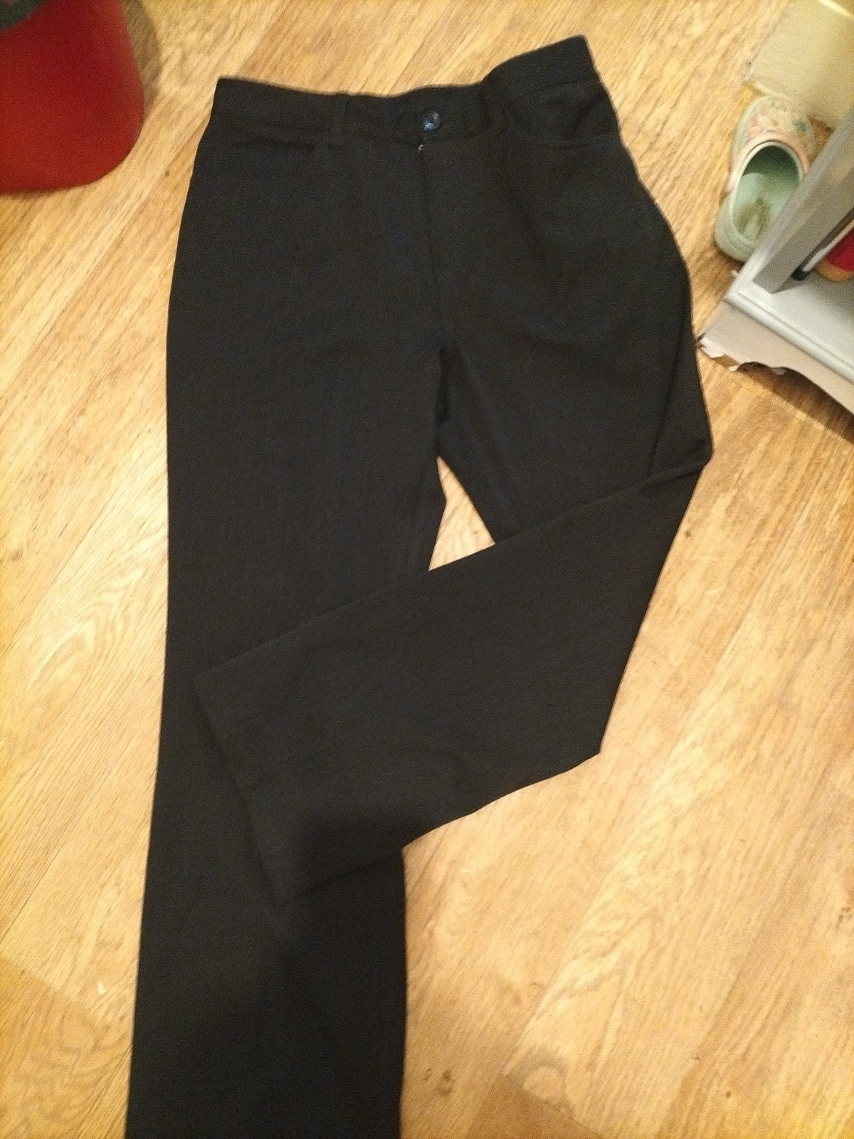 Mens Autograph Size 34x29 Black Pinstripe Trousers