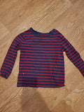 Boys H&M Age 4-6 Years Navy/Red Striped Tshirt