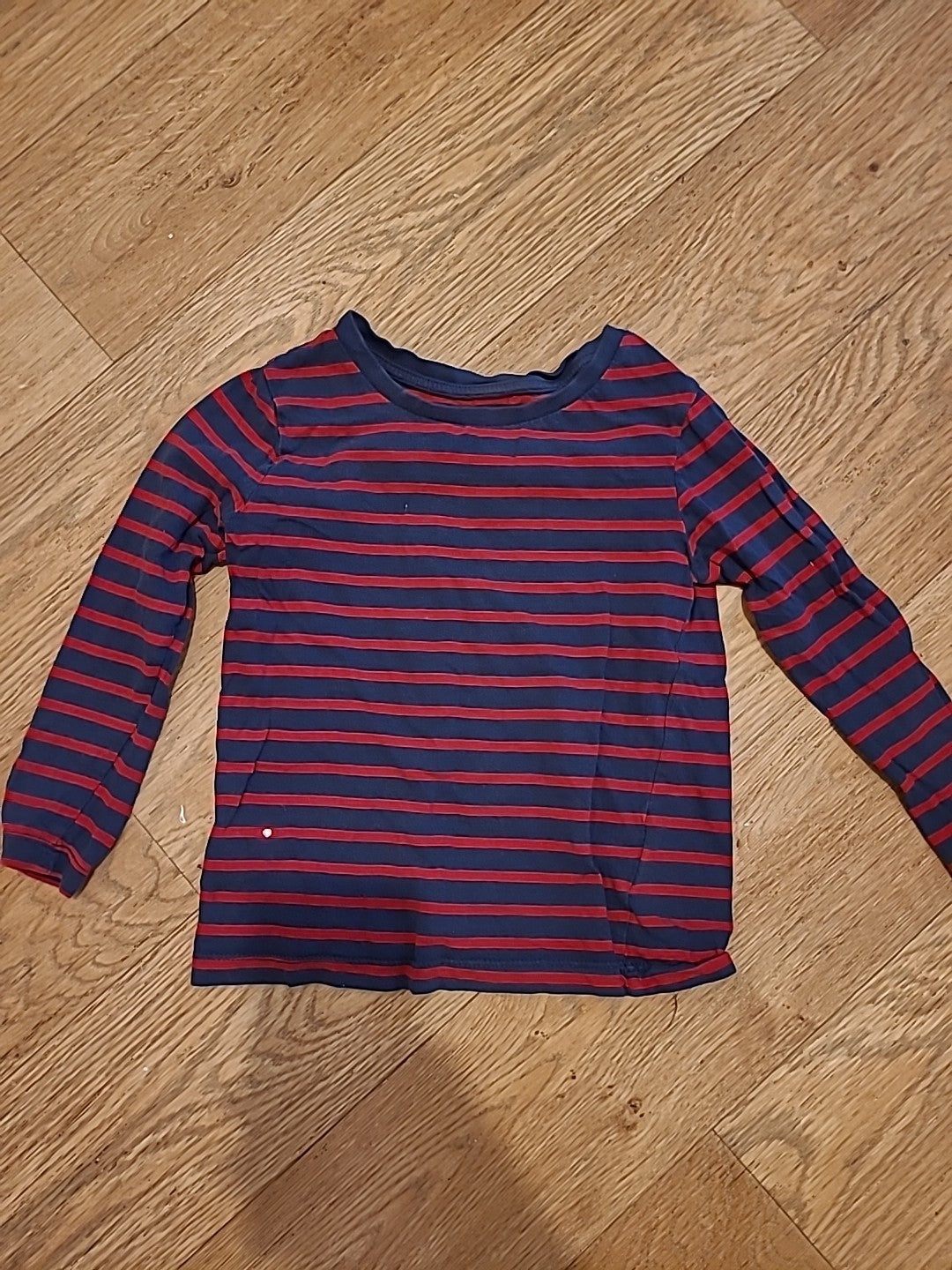 Boys H&M Age 4-6 Years Navy/Red Striped Tshirt