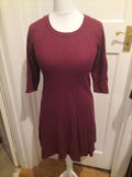 Ladies Monsoon Size 10 Deep Purple Short Sleeve Jumper Dress
