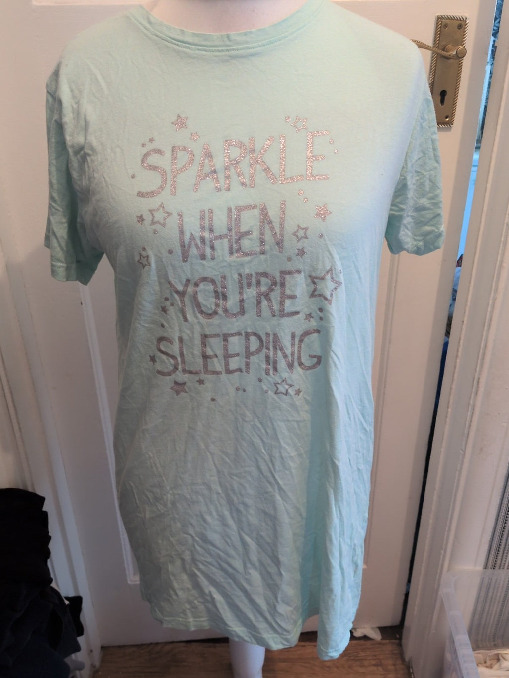 Jeff&Co 10-12 Pale Aqua Short Sleeve Nighty