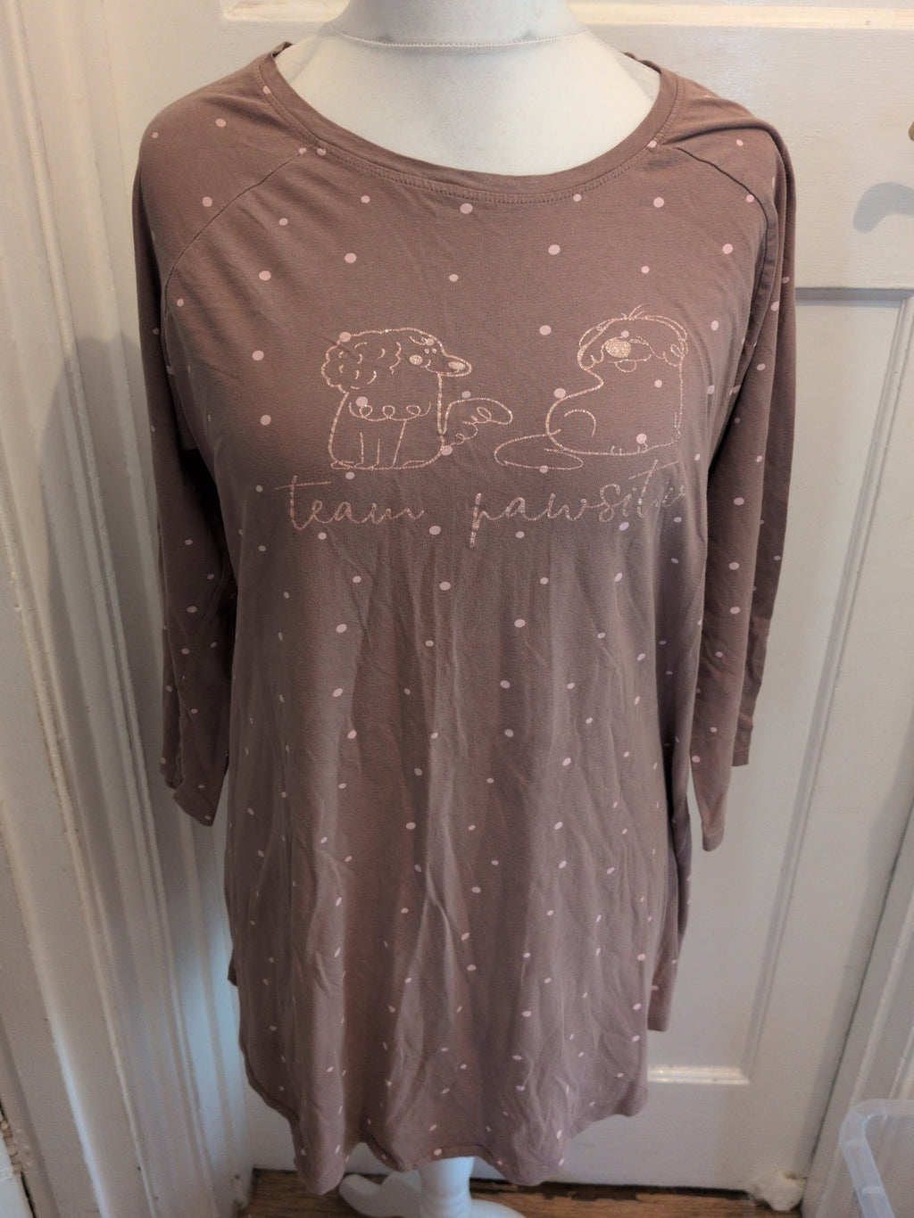 Beloved Nightwear 2XL Brown Spotty Nightwear Dress