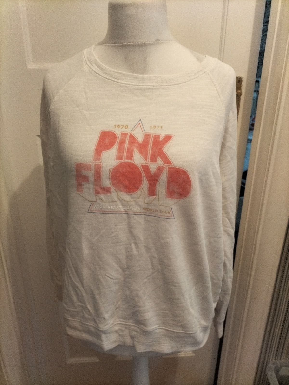 Ladies M&S Size 16 White Pink Floyd Jumper