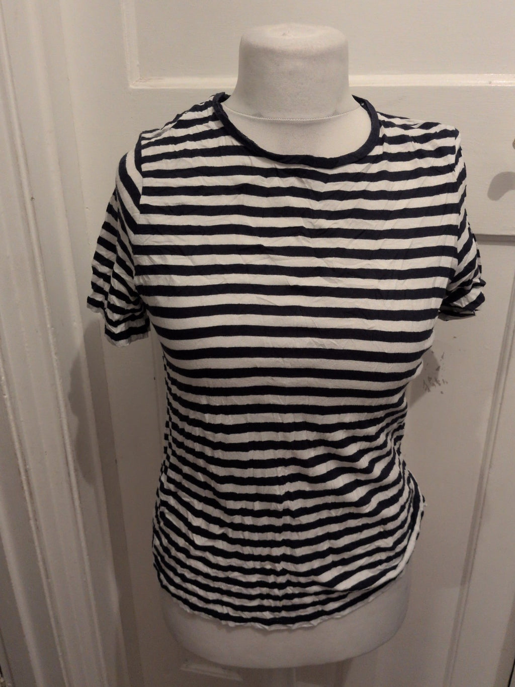 M&S Collection 12 Navy Stripe Short Sleeve T-shirt