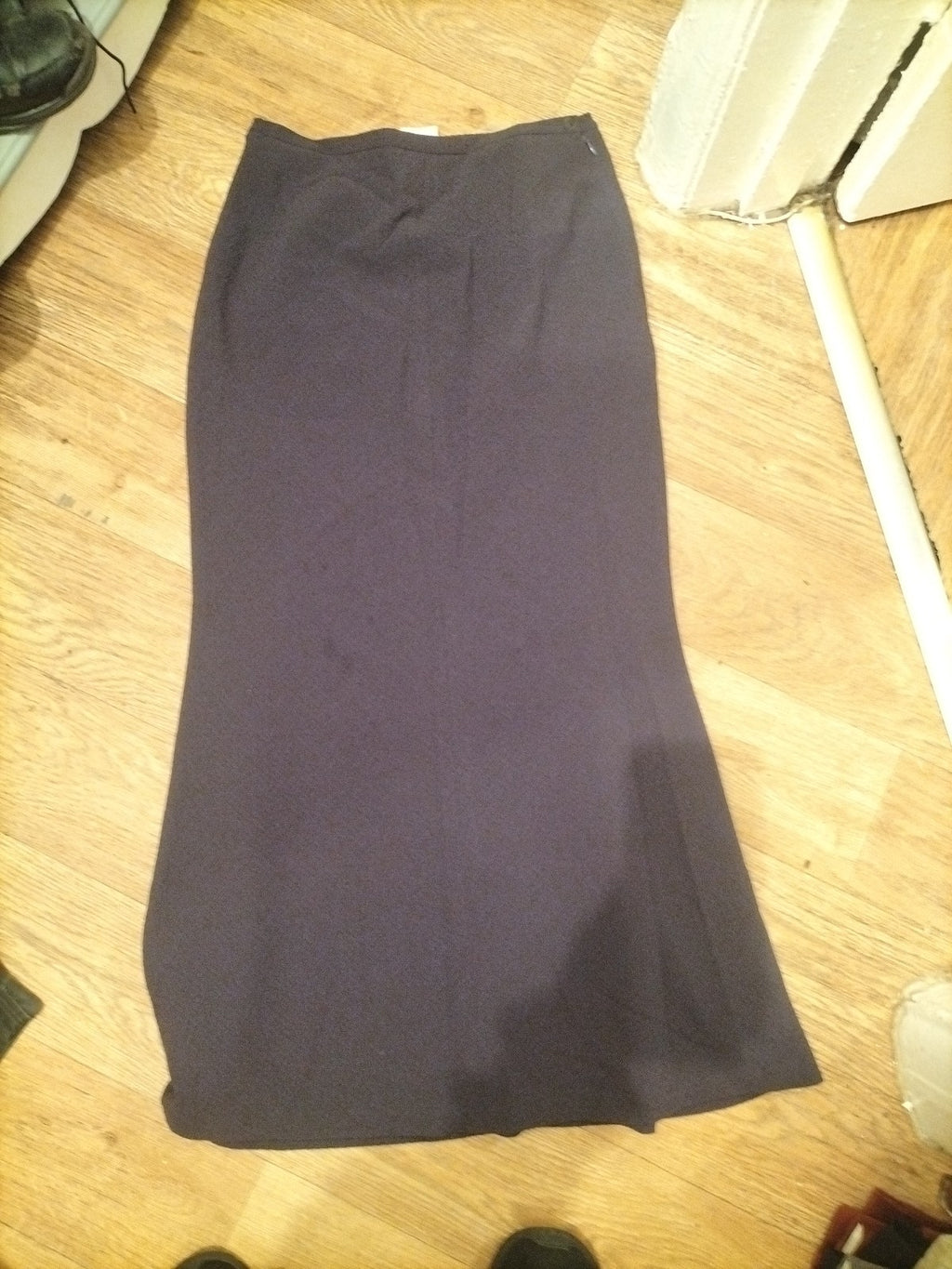 Ladies Country Casuals Size 10 Purple Lined Elasticated Long Length Skirt