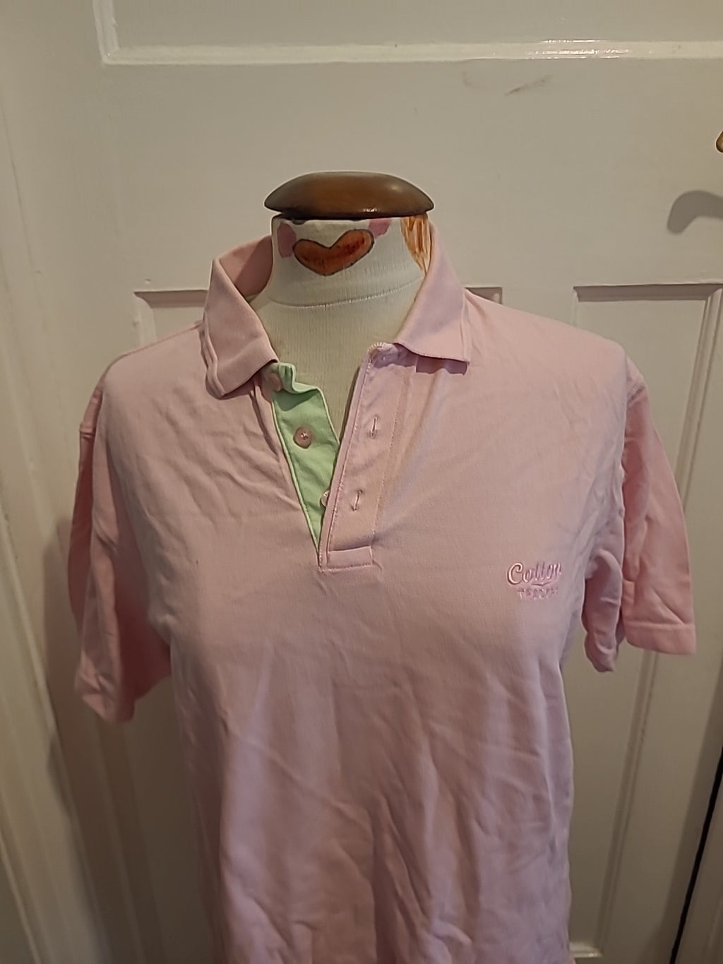 Ladies Cotton Trader Size Medium Pink Short Sleeve Polo Top