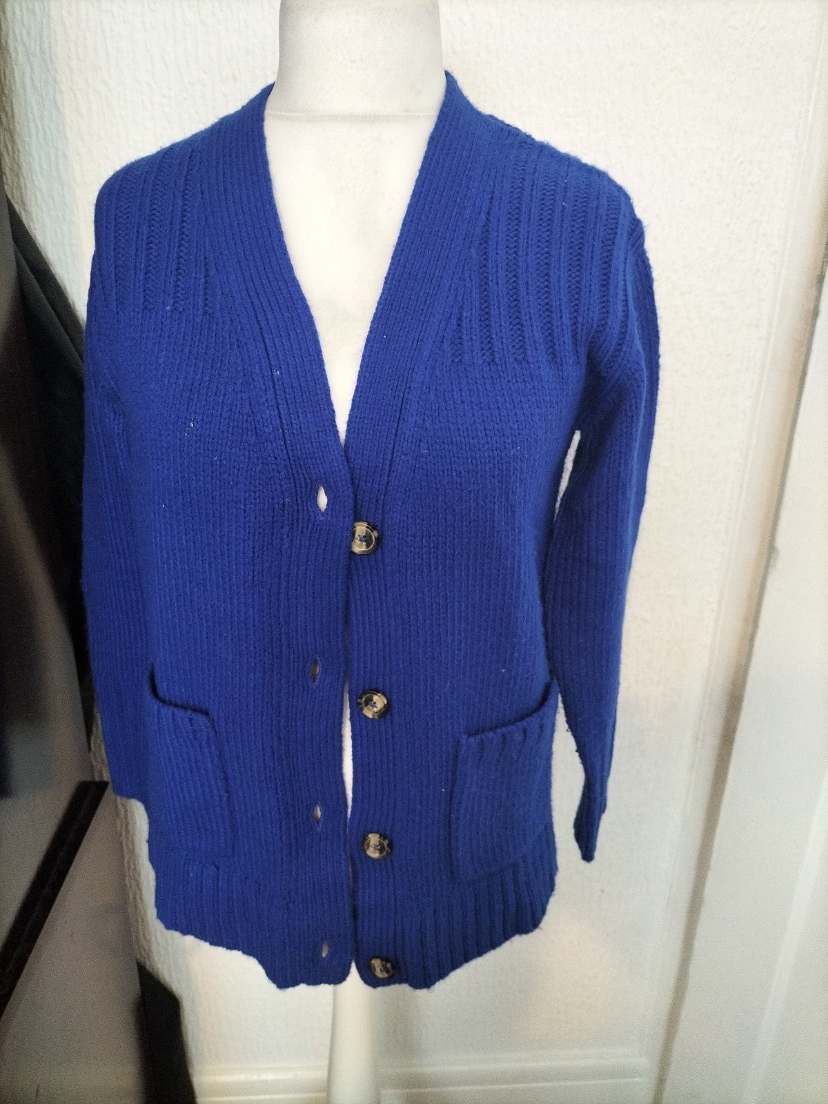 Ladies Marks And Spencer Size Small Sapphire Knit Cardigan