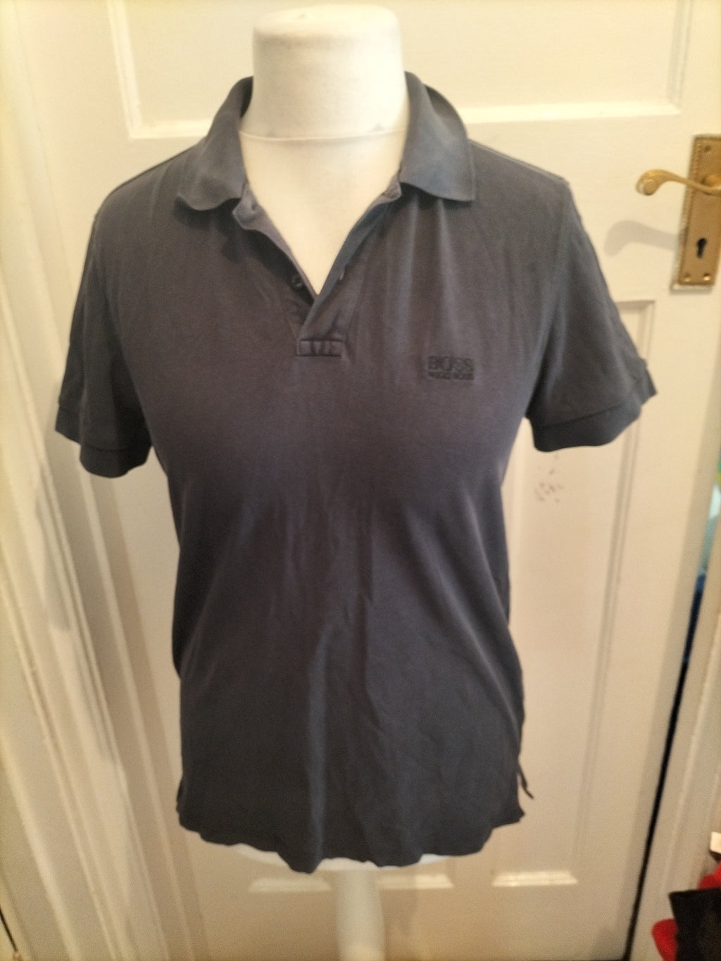 Mens Hugo Boss Size Medium Dark Navy Short Sleeved Polo