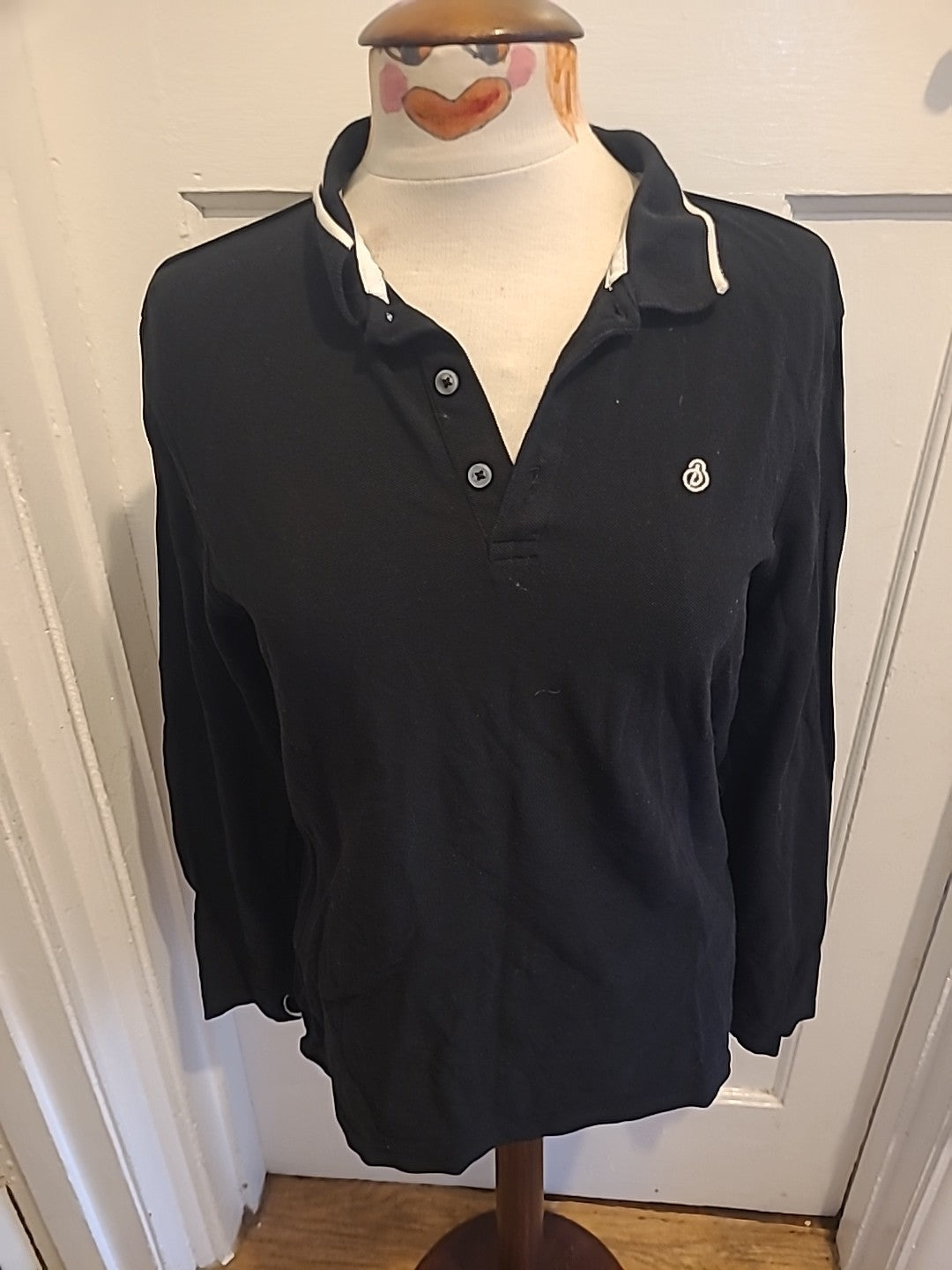 Mens Burton Size Medium Black Long Sleeved Polo