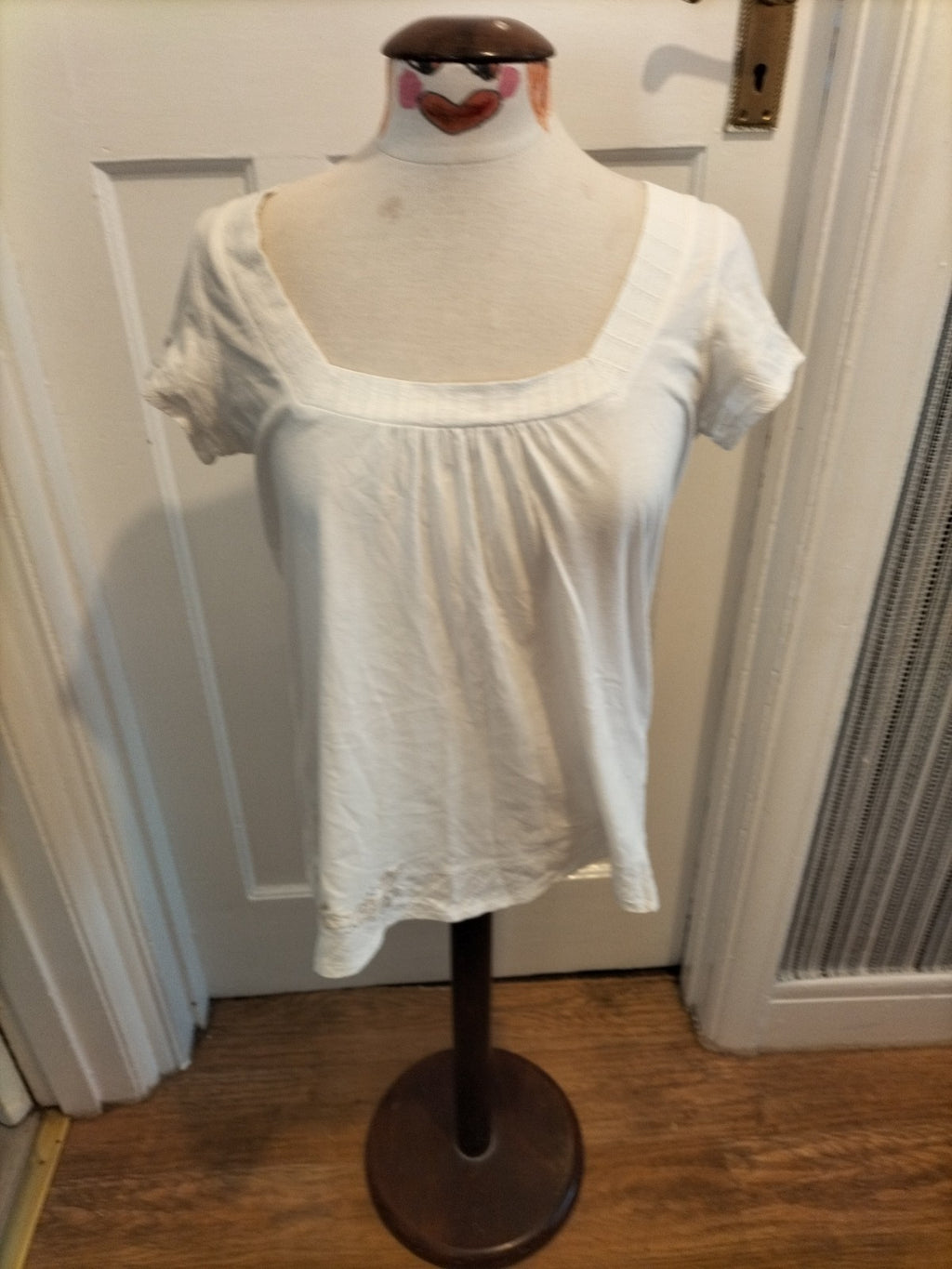 Ladies Marks And Spencer Size 12 White Short Sleeved Tshirt