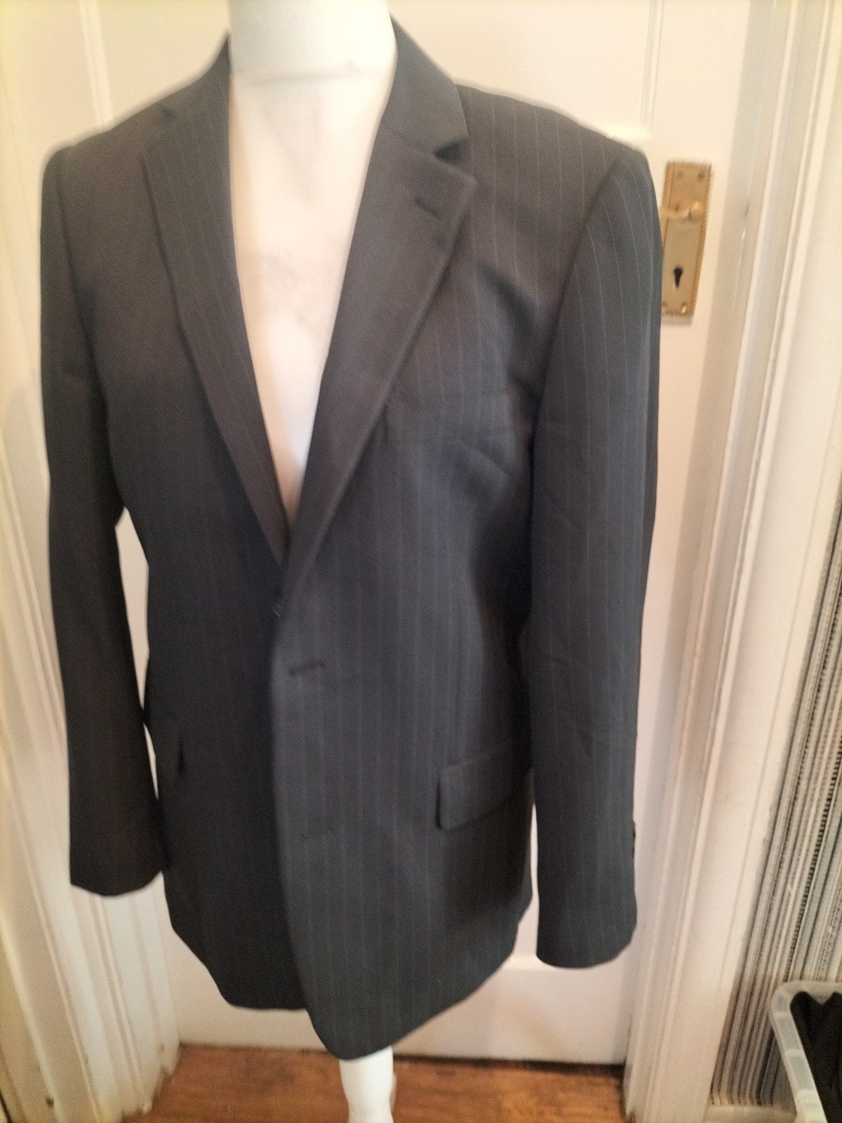 Mens Taylor&Wright Size 40" Black Pinstripe Blazer