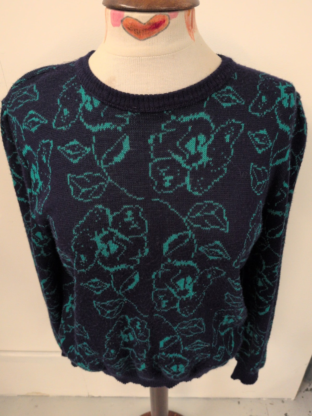 Lio Vincenzo EU 26 Navy And Turquoise Pullover Jumper