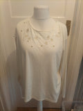 Anna Morelle 18-20 Cream Floral Long Sleeve Blouse