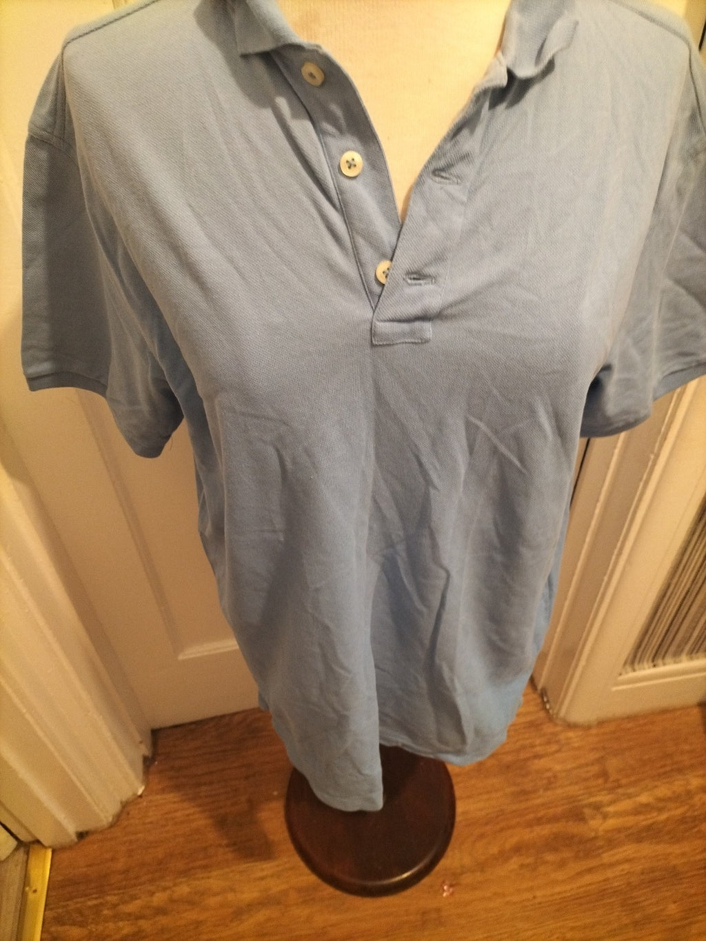 Mens Racing Green Size Large Standard Fit Blue Polo Shirt