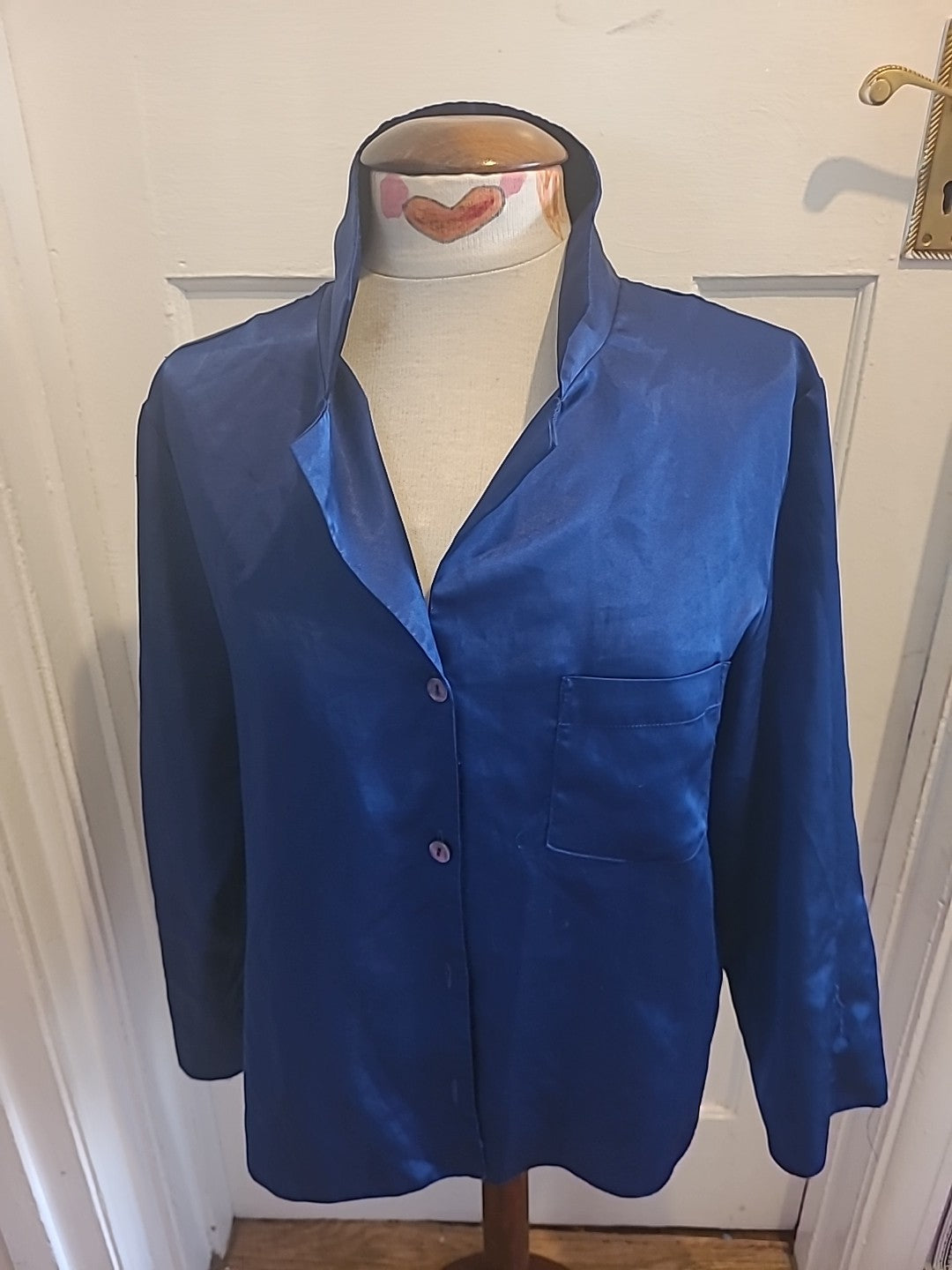 Ladies Dorothy Perkins Size Medium Navy*Silky* Pyjama Top
