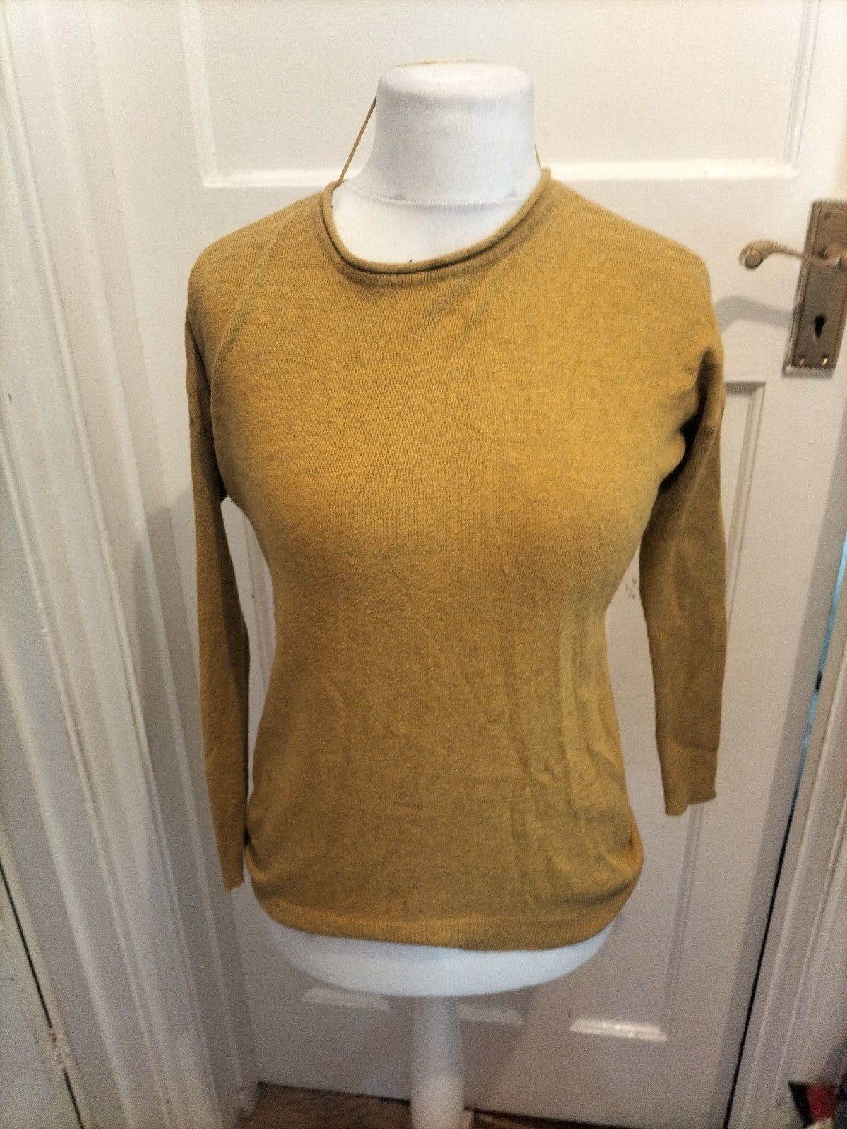 Ladies Primark Size Small Mustard Rear Zip Jumper