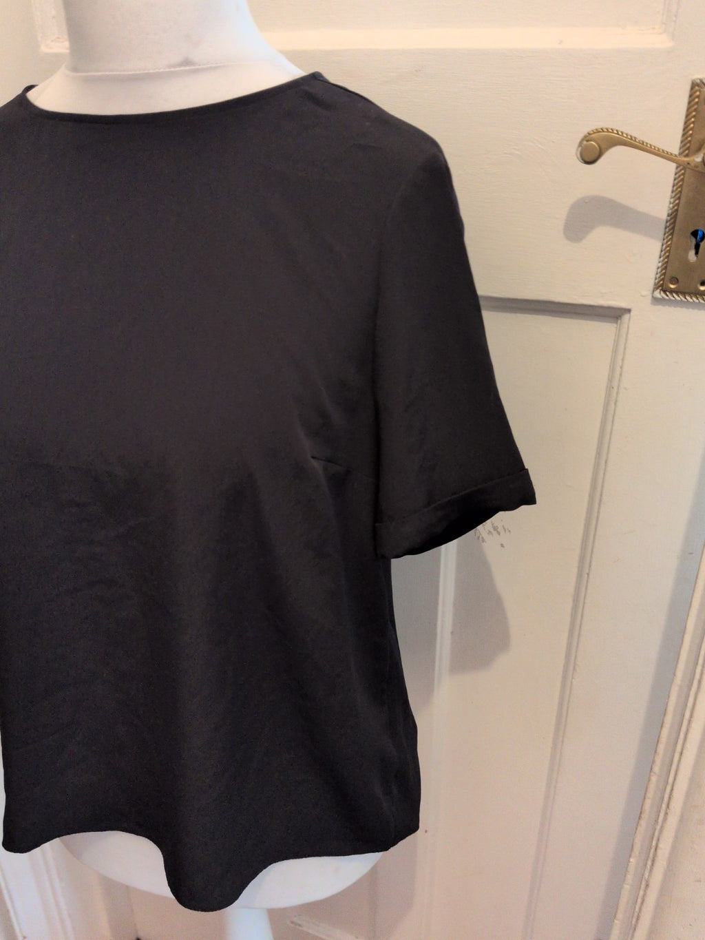 Primark 16 Short Sleeve Blouse In Black