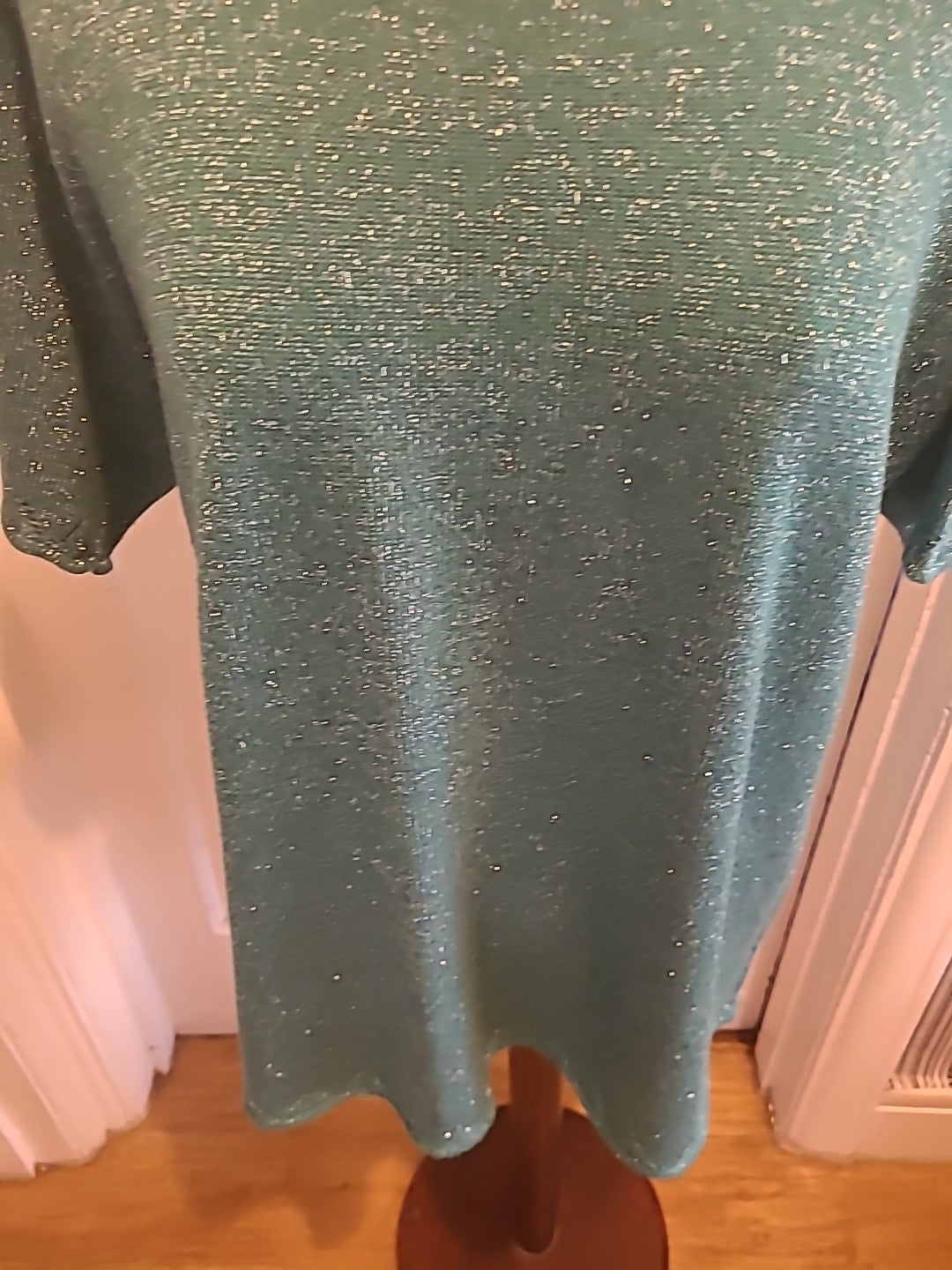 Ladies Honor Millburn Size 22-24 Teal Shimmer Short Sleeved Blouse