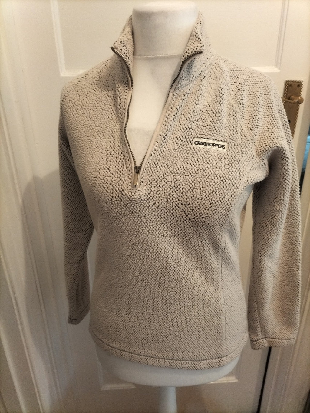 Ladies Craighoppers Size 10 Beige Collared Pullover Jumper